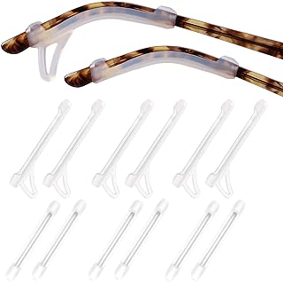 Eyeglasses Ear Grips Sleeve-Upgrade anti-slip Silicone Eyeglasses Temple Tips Sleeve Retainer-Sleeve with Hook design-Soft and comfort Glasses Ear hooks 6Pairs