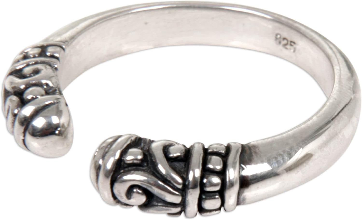 NOVICA Artisan Handmade .925 Sterling Silver Wrap Ring from Indonesia 'Twin Buds'