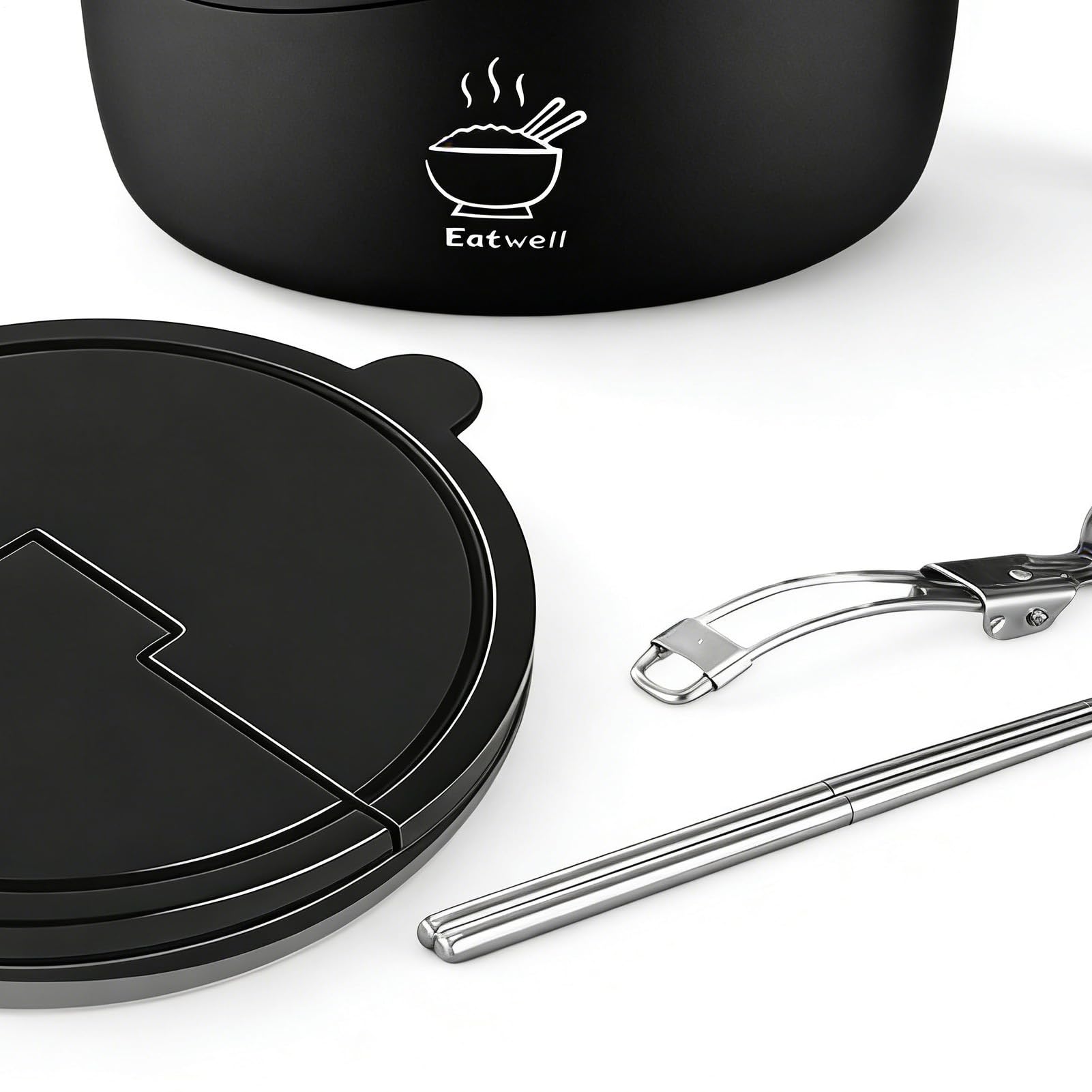 Generico per Noodles Set Set Portatile con Coperchio e Forchetta per Zuppa | per Noodles in Acciaio Inossidabile per Riso Pho Pasta Porridge Zuppa Insalata Casa Università