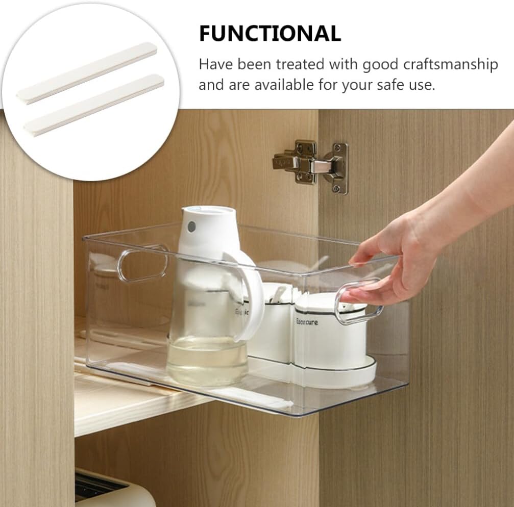 YARNOW Self-Adhesive Drawer Guide Slides 10.39 Inch Cabinet Drawer Track Strip with Flexible Adhesive Rails for Kitchen Bathroom Storage Drawers 2 Pack