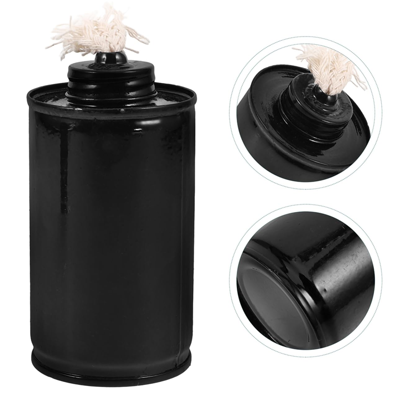 OUNONA Refillable Garden Torch Canister with Metal Wick Holder 4-Pack Lightweight Outdoor Fuel Tanks for Patio Yard Lighting and Garden Ambiance - Image 3