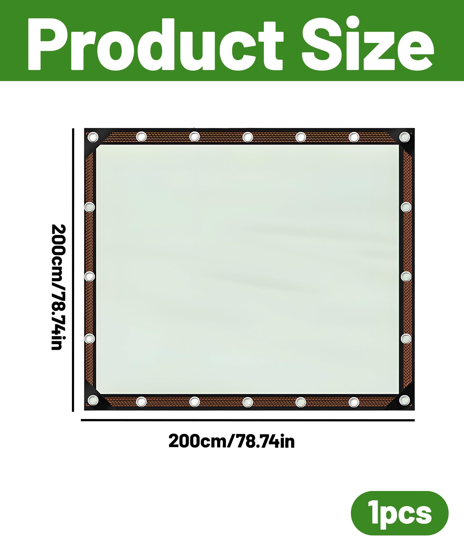 Transparent Tarpaulin Sheet Waterproof 2m x 2m(6.56ft x 6.56ft), 100 GSM Tarpaulin Sheet for Protecting Plants from Rain,Shielding Outdoor Furniture,Covering Construction Lumber & Equipment — Amazon image 2