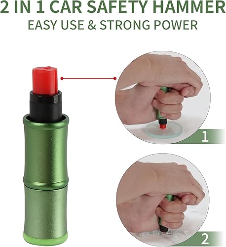 Miniatura 3 de PSLER Kit de emergencia de martillo de seguridad diseñado por Panda 2 en 1 para romper ventanas de emergencia y cortador de cinturón de seguridad,