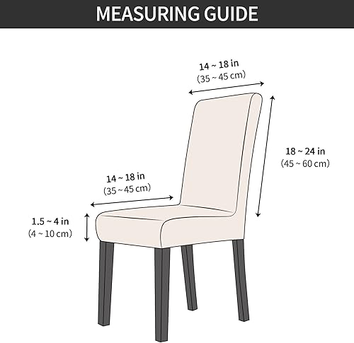 Miniatura 5 de Gibelle Juego de 6 fundas elásticas para sillas Parsons, universales, extraíbles y lavables, fundas protectoras para comedor, cocina, hotel y