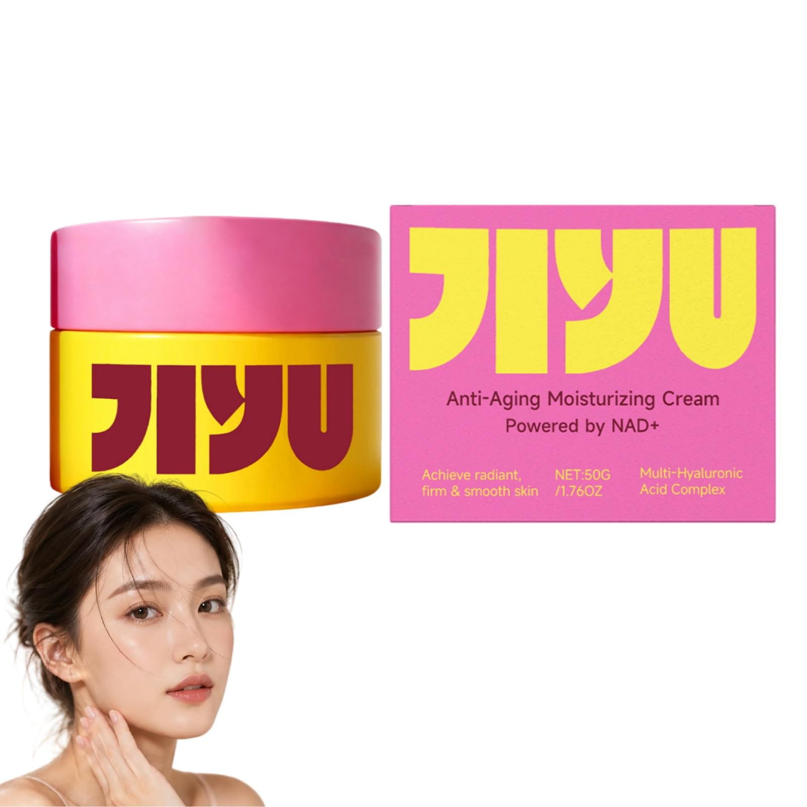 Jiyu Original Anti Yiyu Crema Coreana Antiedad Crema, Crema Facial Nutritiva Hidratante con Acabado Suave No Graso - Rutina Día y Noche para Piel Normal, Seca y Mixta (2 pieza)