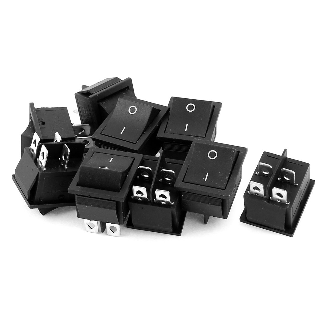 IIVVERR 9PCS ONOFF 4 Pins Snap In Rocker Toggle Switch AC 250V 15A