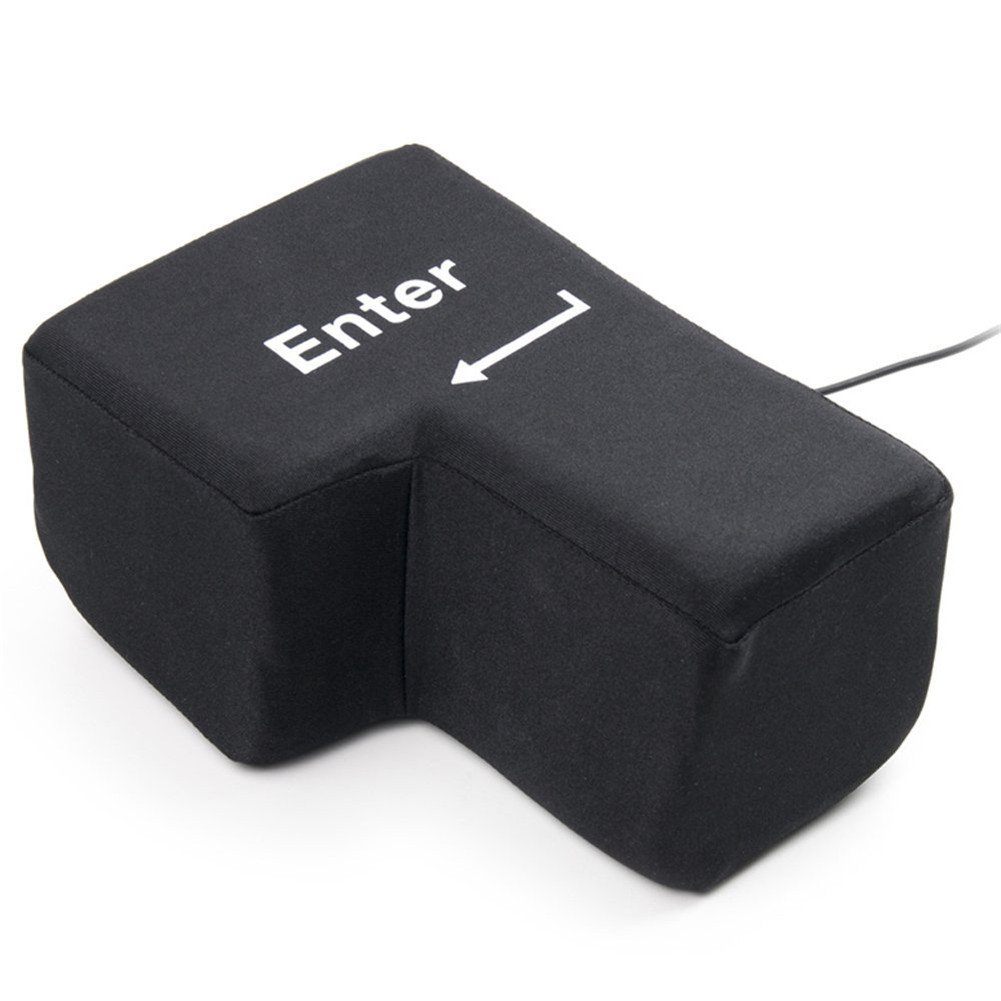 ipuis Creative Super Sized Enter Key USB Big Enter Comfortable& Economic Desktop Pillow Stress Punch Bag Creative Nap pillow