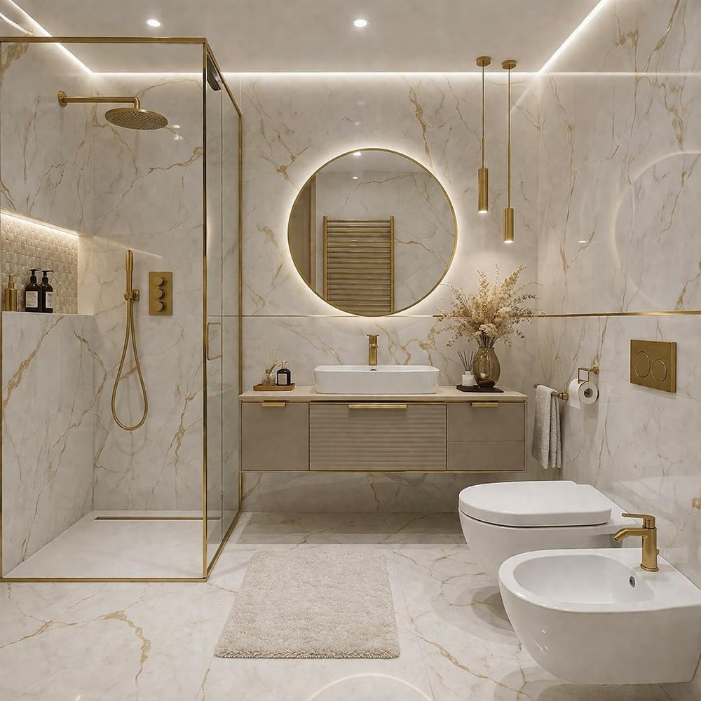 Vetrineinrete® Rubinetto per bidet miscelatore monocomando moderno da bagno in oro opaco