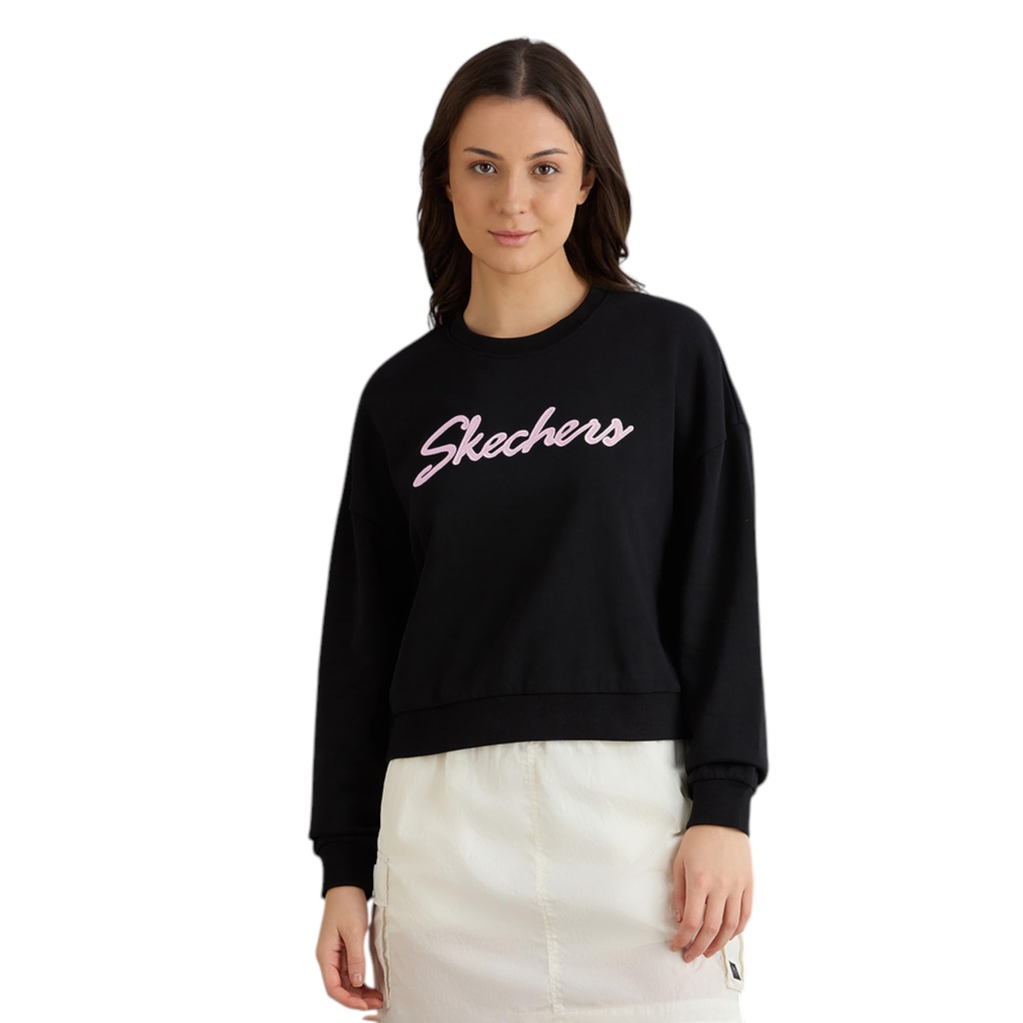 Satin Applique Sweatshirt