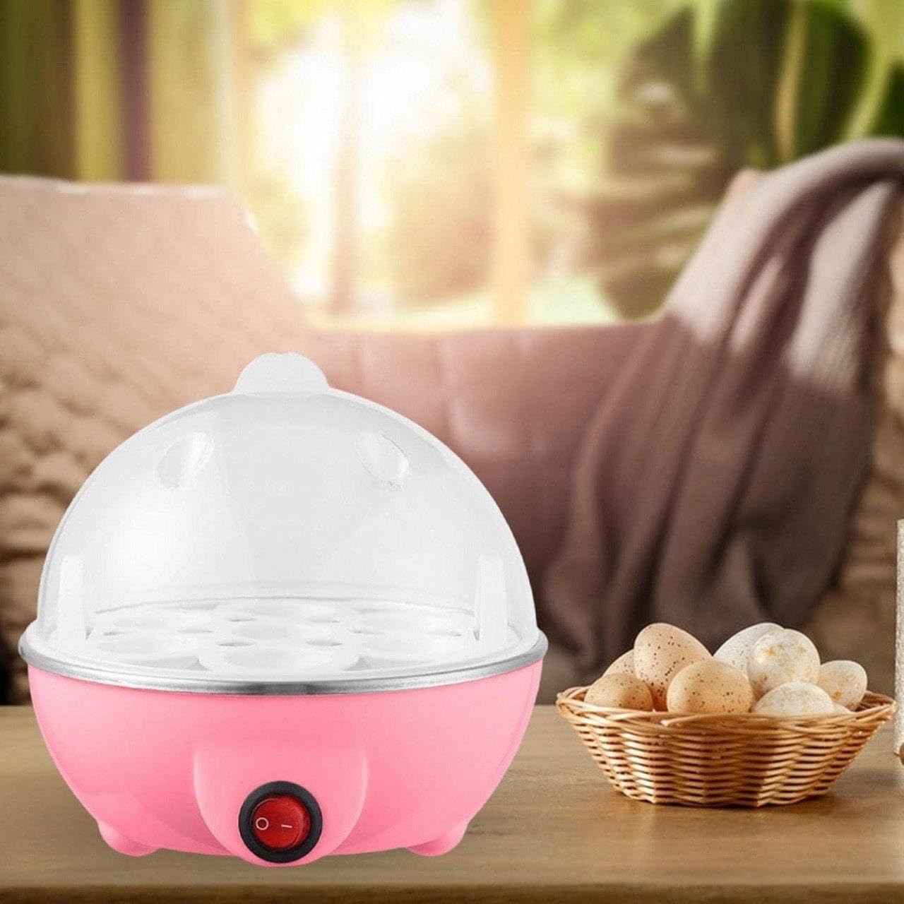 Krewulz egg boiler machine electric automatic off egg cooker steamer poacher boiler machine,portable single Steamer Poacher Automatic Off Steaming anda boil machine electric for home (MULTICOLOR)
