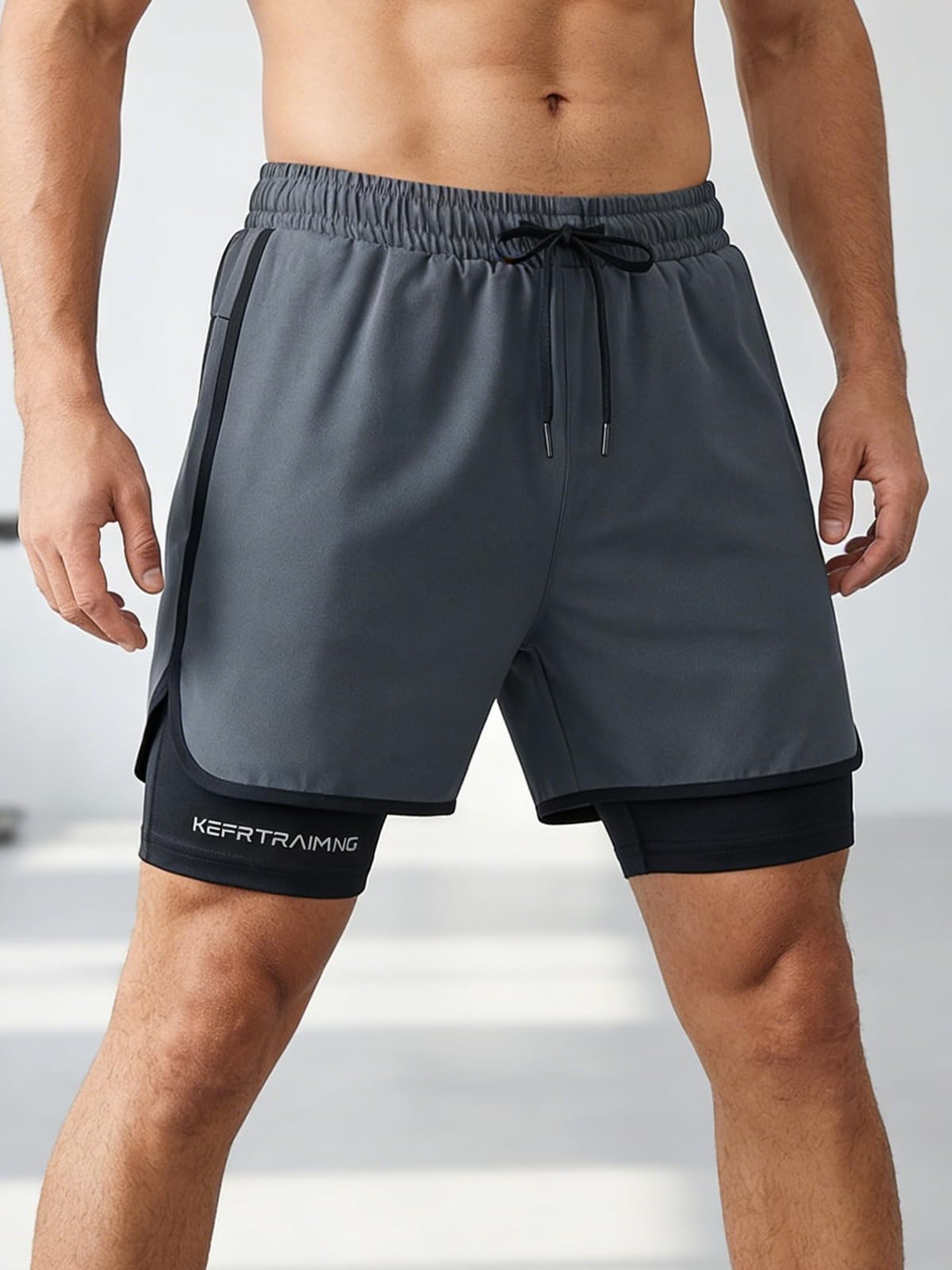 Pantalones cortos deportivos 2 en 1 para hombre, de secado rápido, ligeros, con bolsillos — view 6