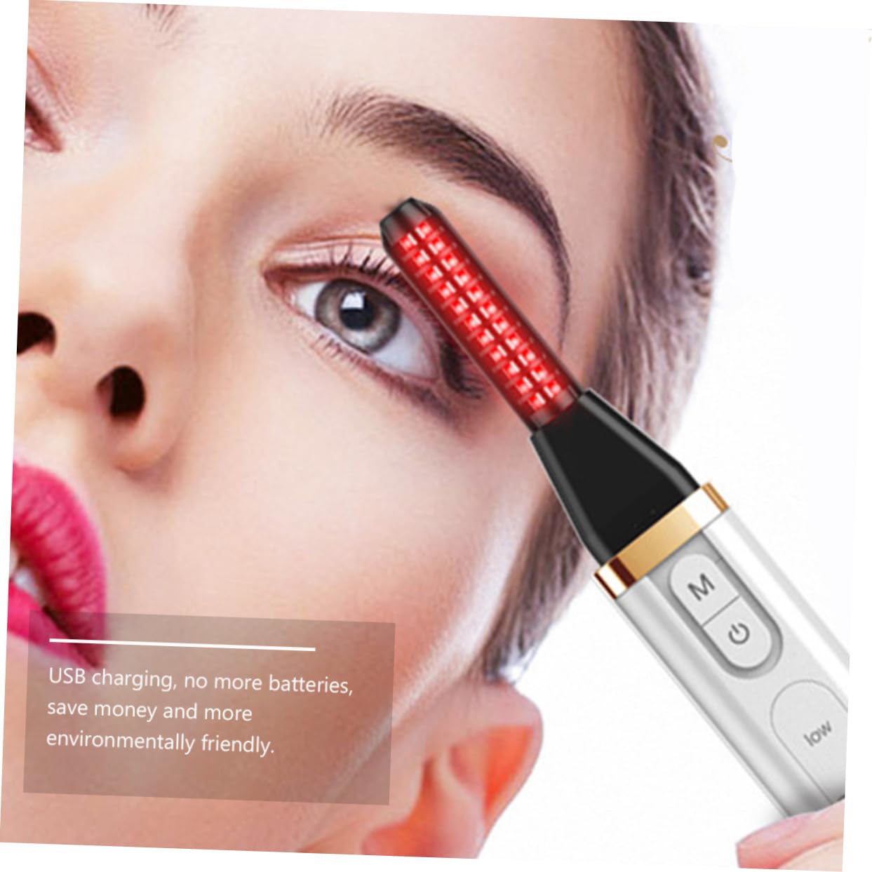 MAGICLULU 2piezas Rizador De Pestañas Eléctrico Calentado Usb Recargable Curling Clip Profesional Para Mujeres Rizador De Pestañas Térmico Portátil Diseño Ergonómico Look De