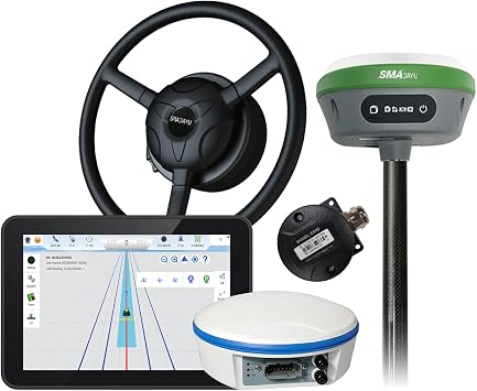 JY305 Plus Tractor GPS, Auto Steer System & SMA26 Pro Base RTK 2.5cm Accuracy, AB Line in Straight Curve U-Turn Concentric Circles Mode for Planting Spraying Harvesting