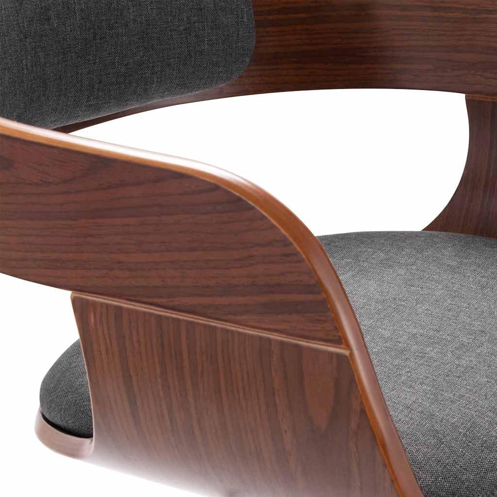 Chaise de Salle à Manger Gris foncé avec Dossier et Assise rembourrés en Tissu, Pieds en Bois courbé, Design Ergonomique scandinave idéale pour Cuisine, Salon et ilot Central