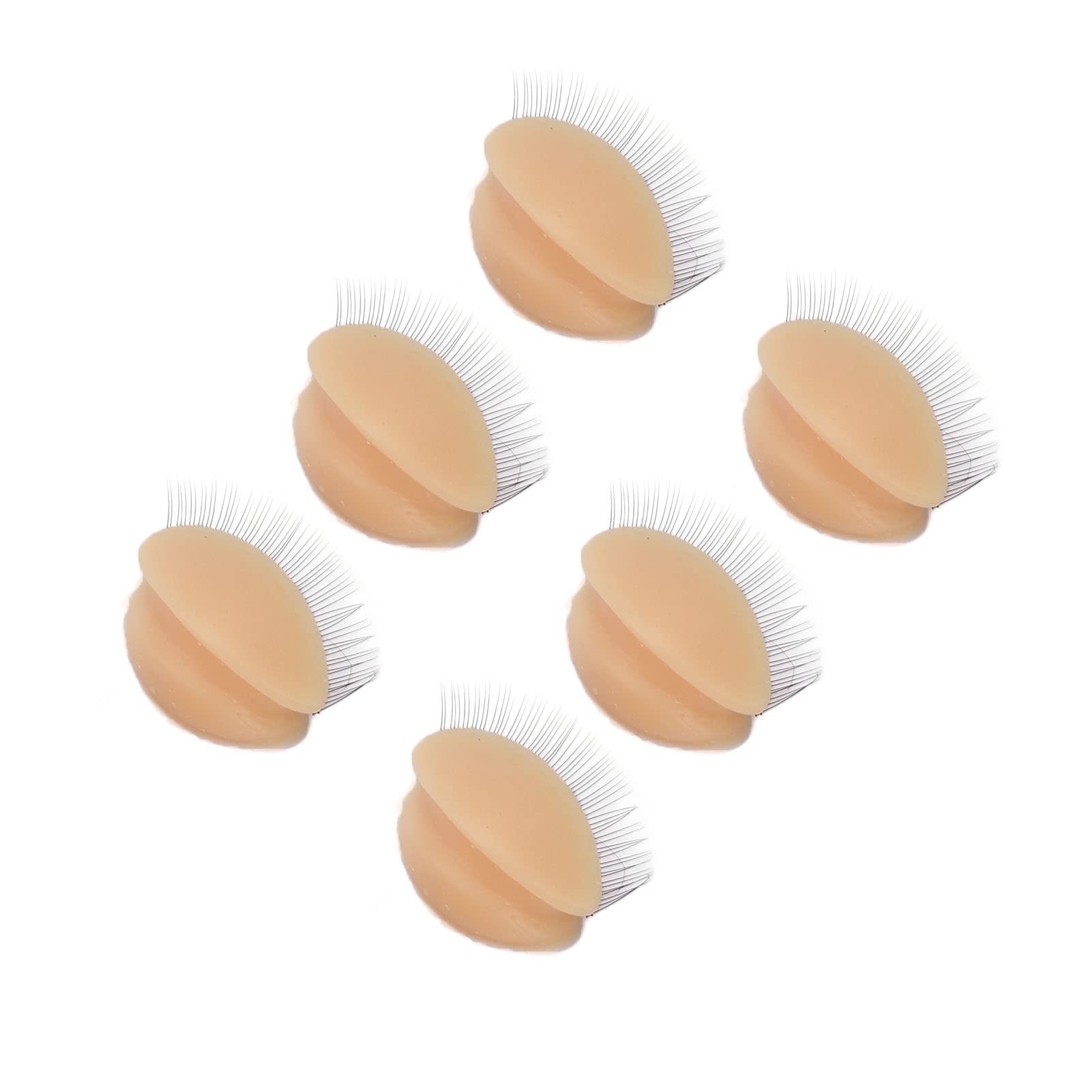 Generic Wymienne Powieki Silikonowe Sztuczne Rzęsy z Włókien Chemicznych do Praktyki Przedłużania Rzęs Głowy Manekina, dla Początkujących, 3 Pary (kolor skóry)