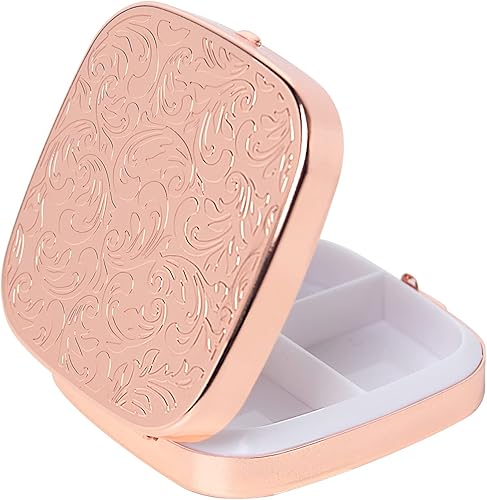 Miniatura 8 de Simple Metal Portátil Mini Caja de Medicina Caja de Almacenamiento (3 compartimentos Plata)