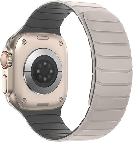 Miniatura 2 de Tasikar Bandas magnéticas compatibles con Apple Watch de 1.929 in, 1.811 in, 1.772 in, 1.732 in, 1.654 in, silicona suave, correa de repuesto para