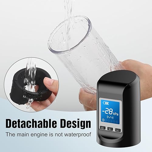 Miniatura 6 de Bomba de vacío eléctrica para pene masculino, bomba de extensión de ampliación de pene con 6 modos de succión, bomba de pene erecciones más grandes