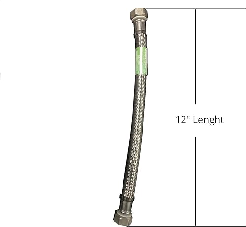 Miniatura 10 de EZ-Fluid Manguera de conector de calentador de agua de acero inoxidable trenzado flexible de 18 pulgadas para tuberías de agua de hierro hembra, FIP