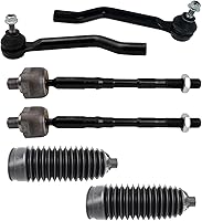 Vista 29 de TRQ Kit de dirección interior y exterior para lado del conductor y del pasajero delantero, con cremallera de dirección y fuelle de piñón compatible