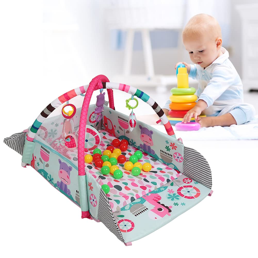 Tappetino gioco bambino con arco gioco,Tappetino da Gioco con Pianoforte per Bambini, Tappetino Neonato Giocattoli con Musica e Luci, Soffice Tappetino e Giochi per Bambini, Ragazzi e Ragazze