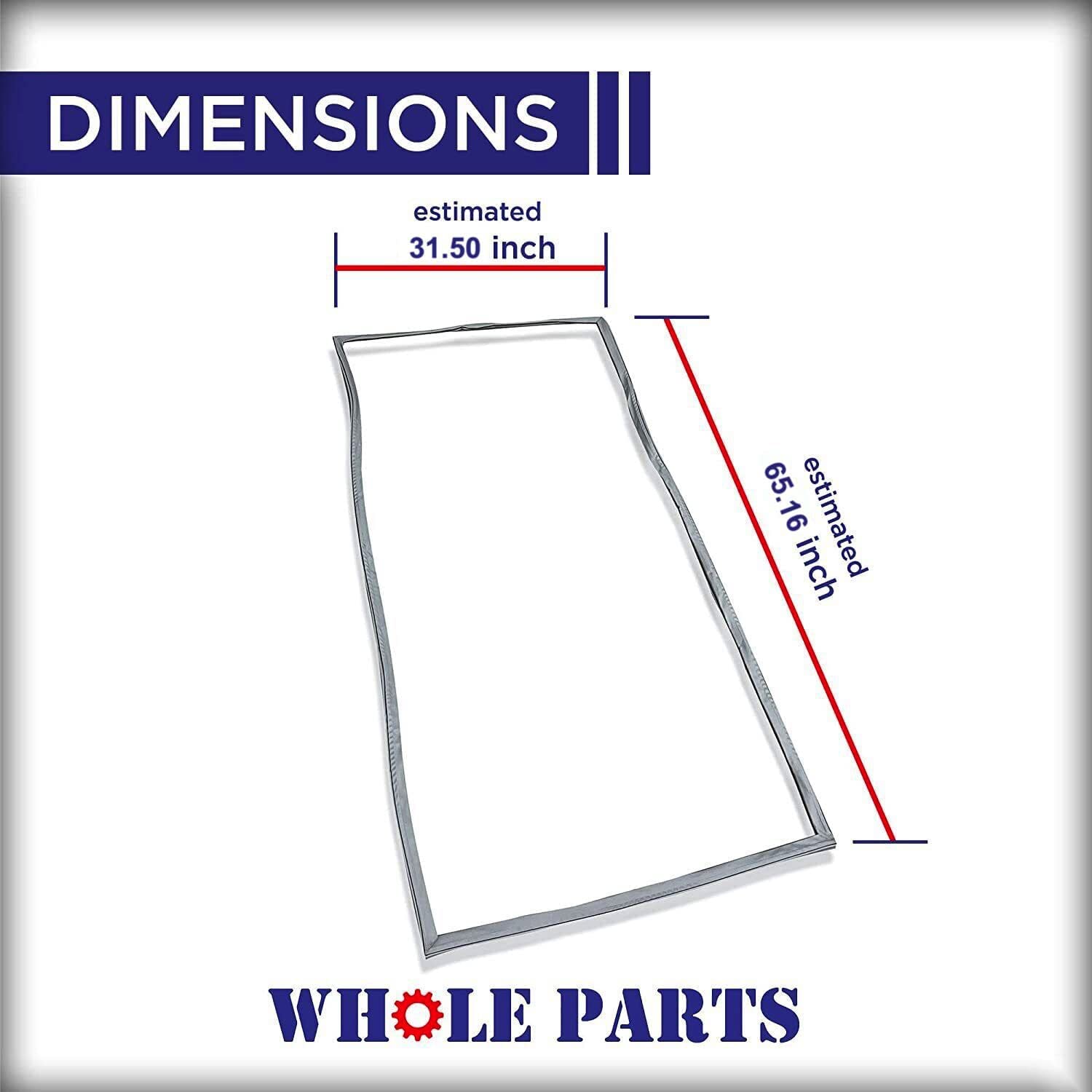 Upgraded Whole Parts Refrigerator Door Gasket (Magnetic Strip Inside, Gray Color) Part # 5304505782 - Replacement & Compatible with Some Electrolux, Frigidaire and Kenmore Refrigerators