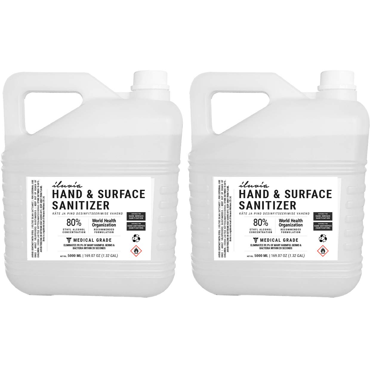 iluvia 96 Ethyl Alcohol 80 v/v WHO Sanitizer Liquid 10L