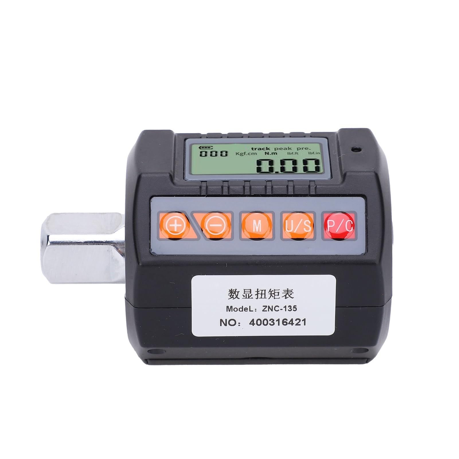 TOOLSGO Digital Display Torsion Wrench Adapter with Alarm 13.5-135Nm Gauge Meter 1/2in 3/8in 1/4in Drive for Automobiles