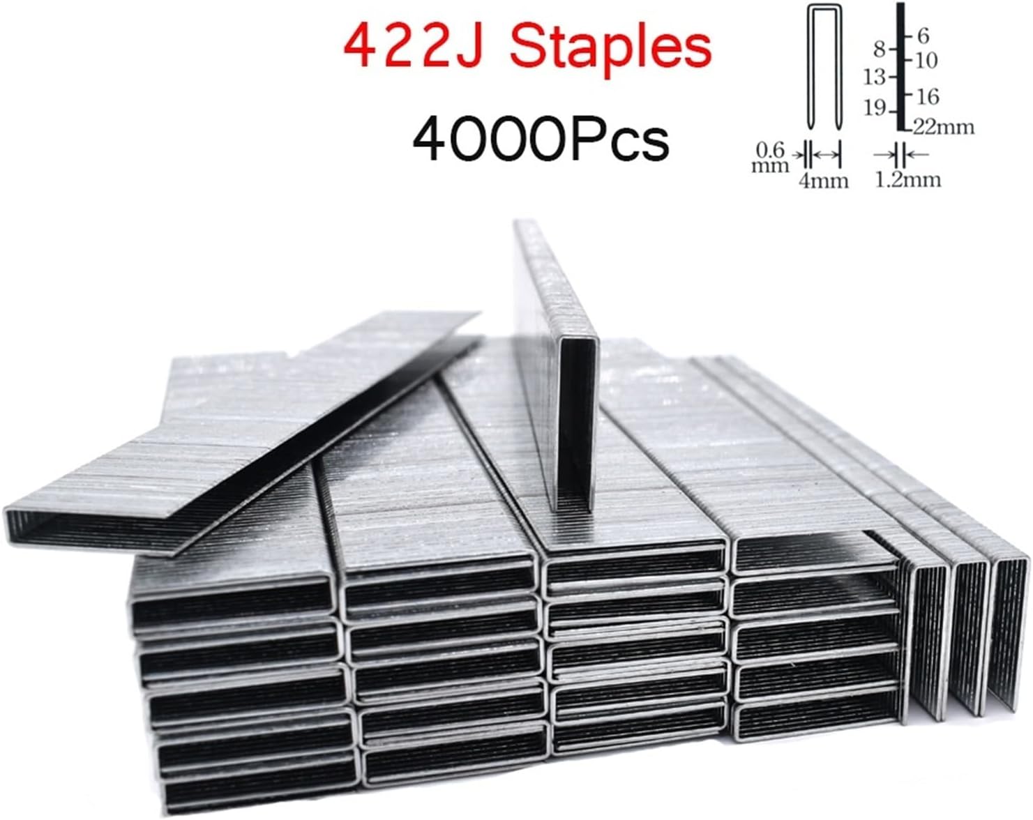 4000pcs U Staple 422J Staples for Stapler Gun Woodworking Tools