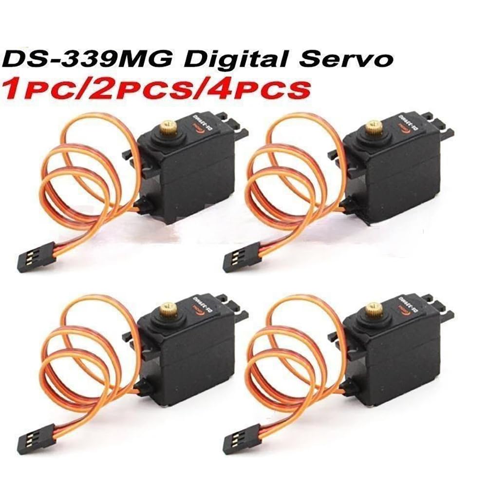 SPARKHOBBY 1 unidad/2 piezas/4 piezas Corona DS-339MG Digital Servo Rodamiento de bolas y engranaje digital y de metal de 4,4 kg/0,15 segundos/32 g para modelos de aviones RC (4 piezas DC-339MG)
