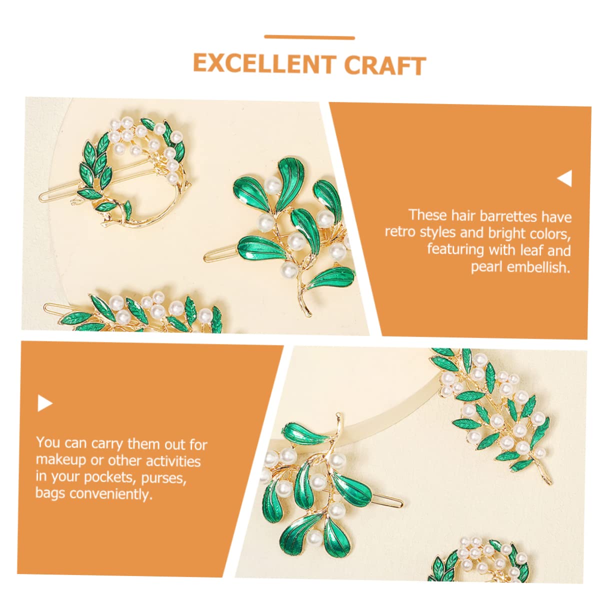 FRCOLOR 15pezzi Fermagli Per Lega Con Foglia e Perla Accessori Eleganti Per Ragazze e Donne Per Matrimonio e Occasioni Speciali