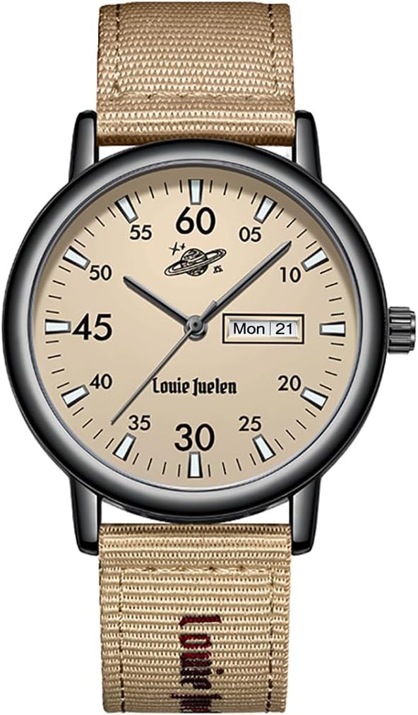 LOREO Fashion Unisex Casual Quartz Student Watch Nylon Canvas Strap
