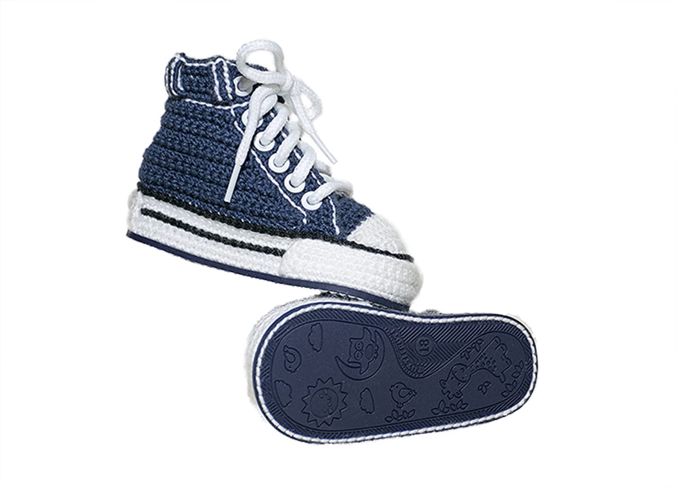 Scarpine Neonato realizzate con Uncinetto. Scarpe/Scarponcini Sportivi per Bebè, Lavorati all'Uncinetto Disponibile in Tutte Le Taglie Bambino. Ti regaliamo Il Nome del Bambino inciso