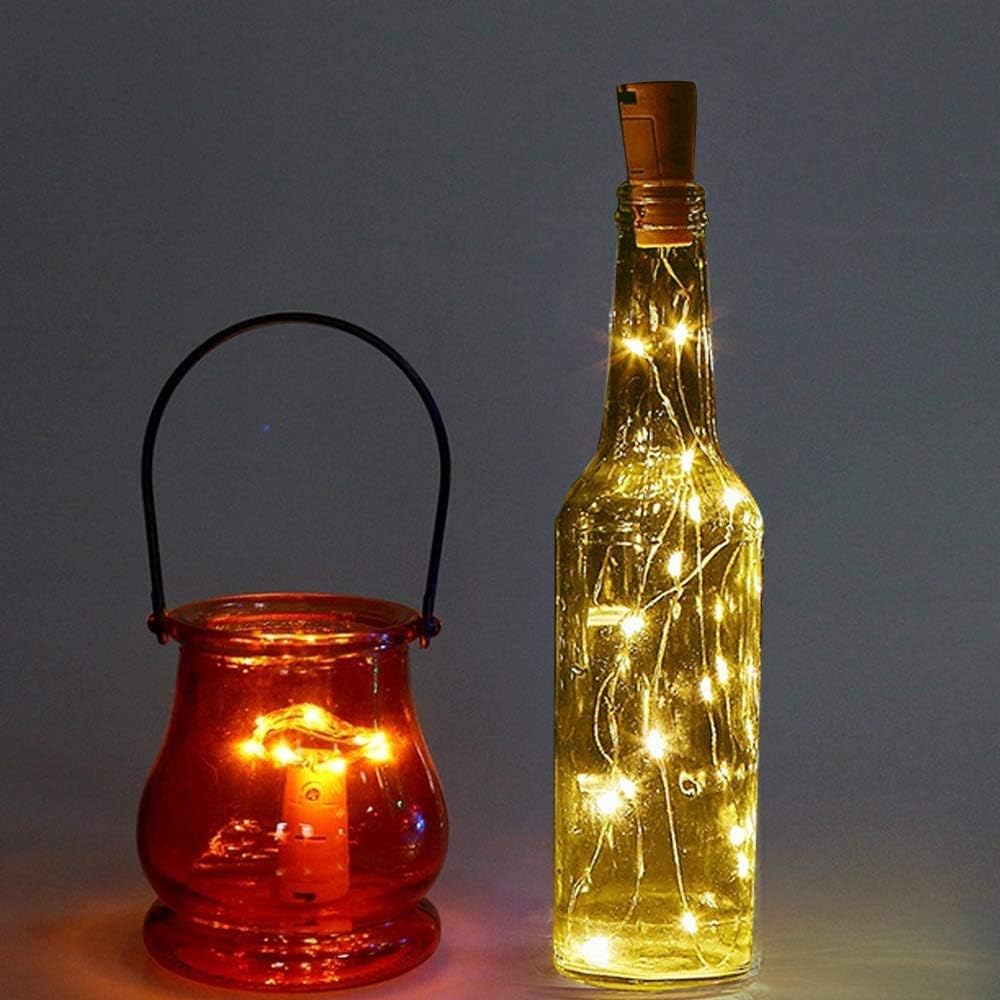 Sooair Bottle Lights with Cork, 8pcs Cork Lights for Wine Bottles Halloween, Chrismas, and