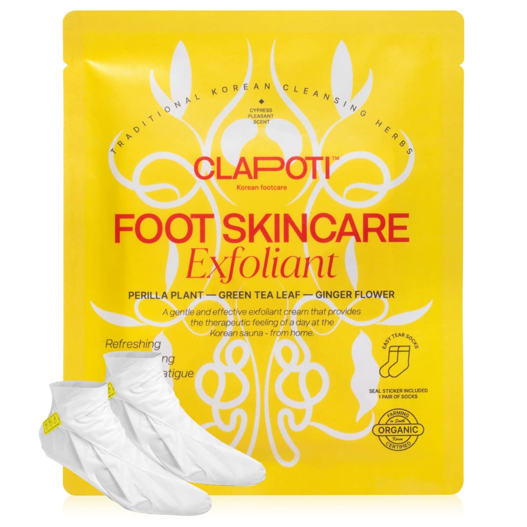 Wellness Natural Foot Exfoliant Masks | 1-Pack | Gentle Exfoliation for Smooth Feet, Perfect for Weekly Self-Care, Sensitive Skin-Friendly, Organic Green Tea, Jojoba Seed Oil, Pineapple