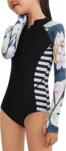 Miniatura 2 de Traje de baño de manga larga para niñas, con protección UV, traje de baño de una sola pieza