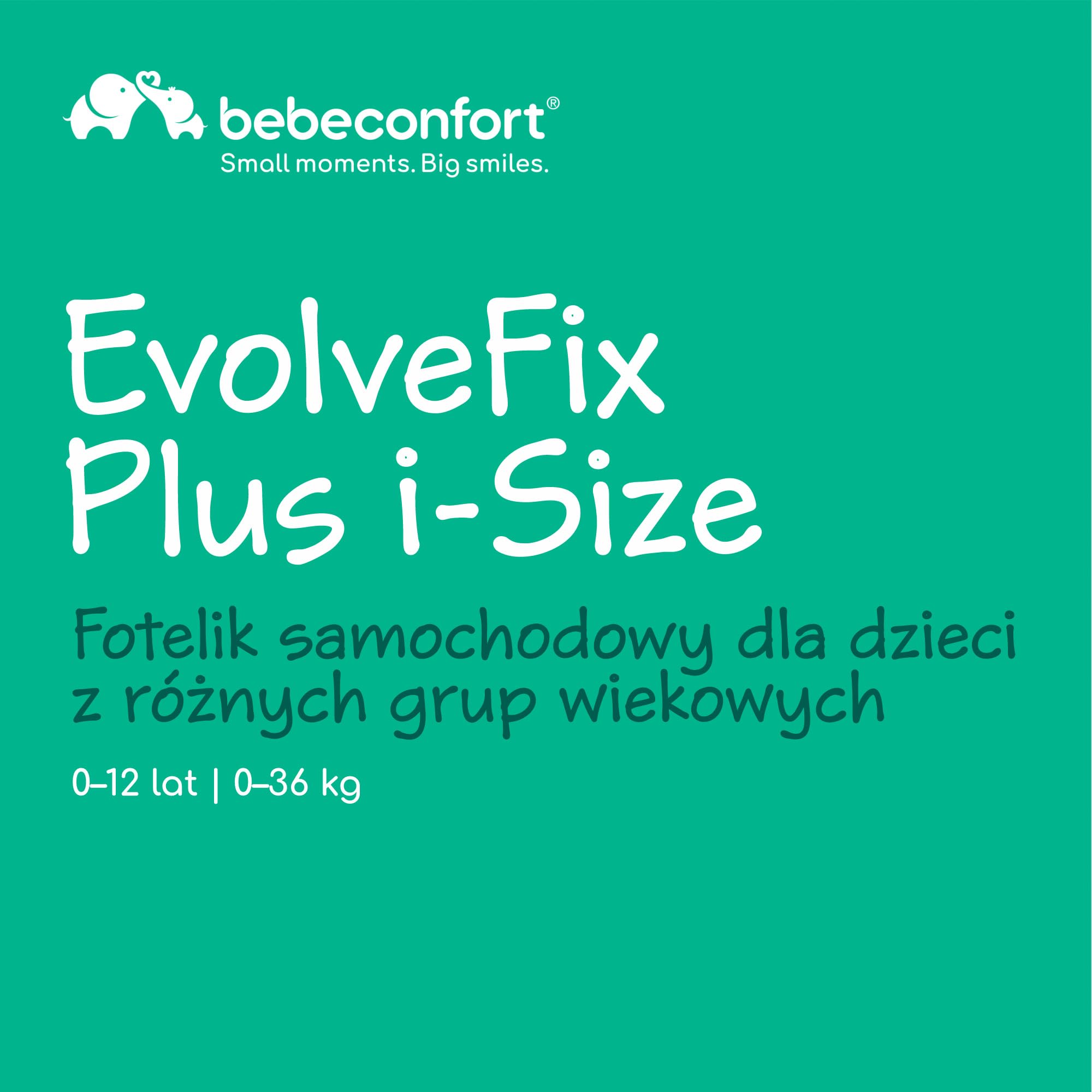 Bebeconfort EvolveFix Plus i-Size, fotelik samochodowy 360, 0–12 lat, 40–150 cm, ISOFIX, 10 pozycji zagłówka, 4-stop. odchylanie, ochrona przed uderzeniem z boku, trwałe tkaniny, Tinted Black