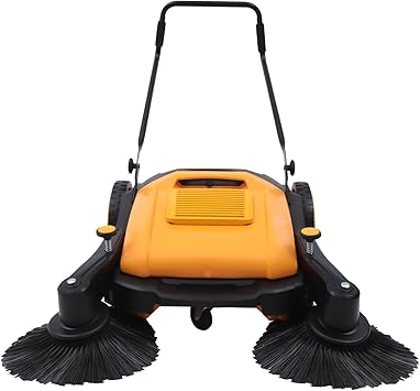 41" Industrial Floor Sweeper, Walk Behind Hand Push Sweeper, Foldable Outdoor and Indoor Sweeper, 14.5 Gallon Capacity, 41.3" Working Width, Sweeps 39,611 Square Feet/Hour