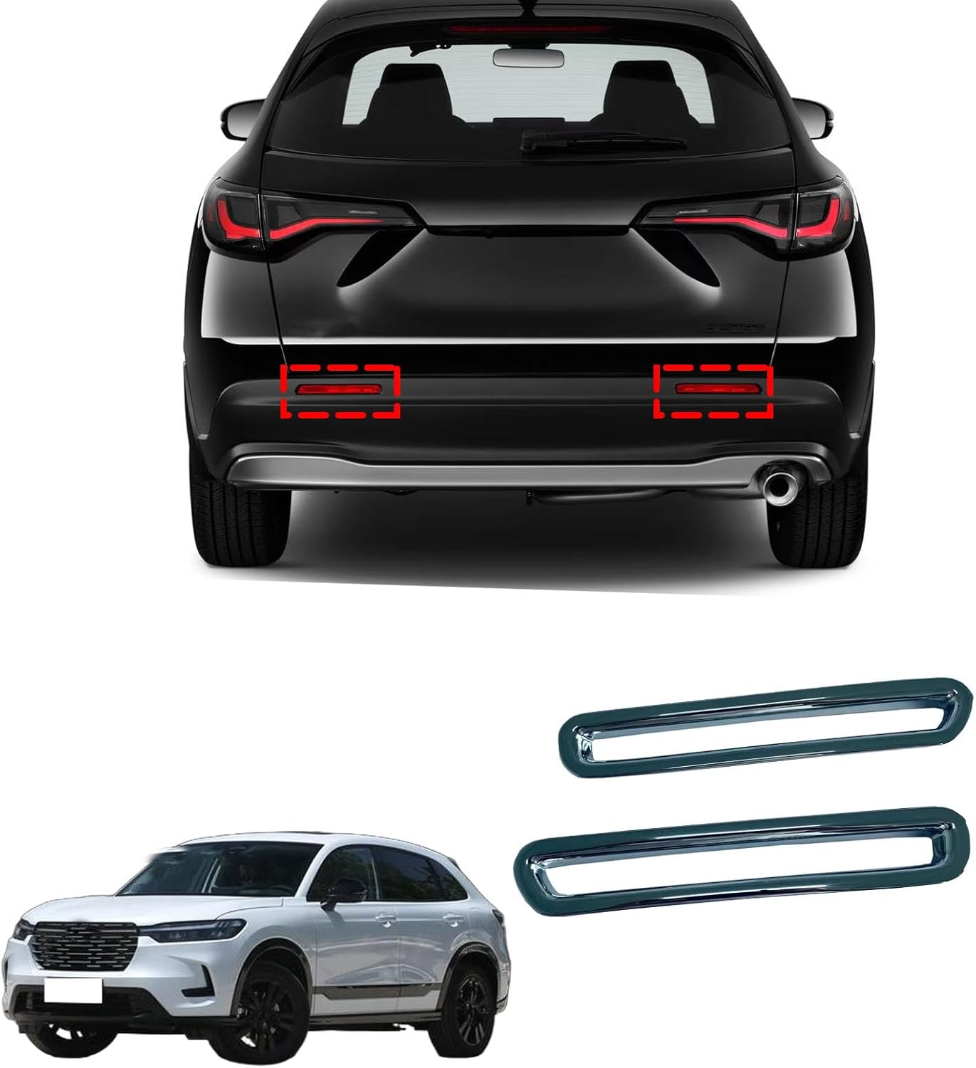 Rear Fog Light Cover Trim for Honda HR-V 2023 2024 2025, Premium ABS Plastic Fog Lamp Protector, Anti-Scratch Exterior Decorative Trim, Easy Installation Car Accessories.