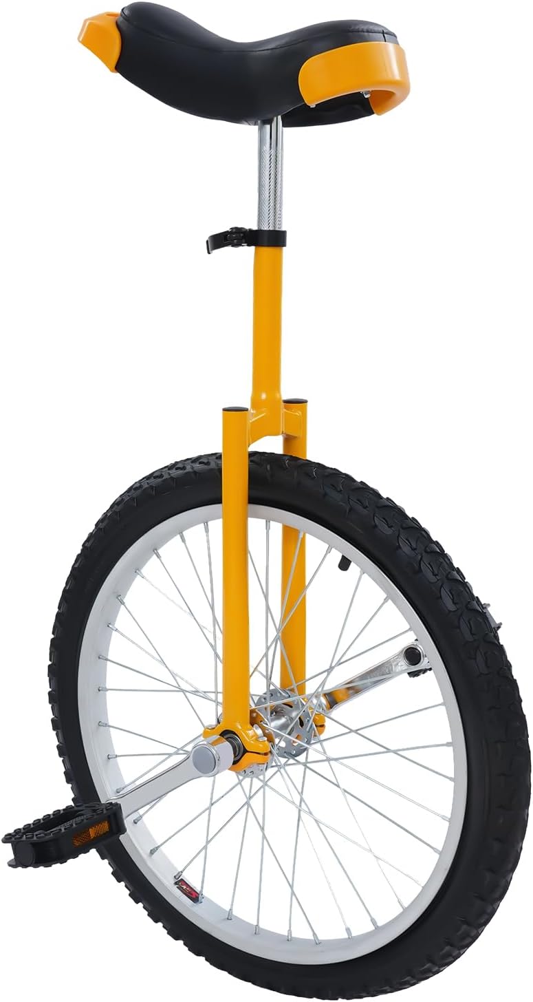20Inch Outdoor Wheel Unicycle, Adjustable Height One Wheel Exercise Bicycle, Outdoor One Wheel Bike with Anti-Skid Rim, Unicycles for Adults, for Daily Fitness Exercises, Cycling Practice