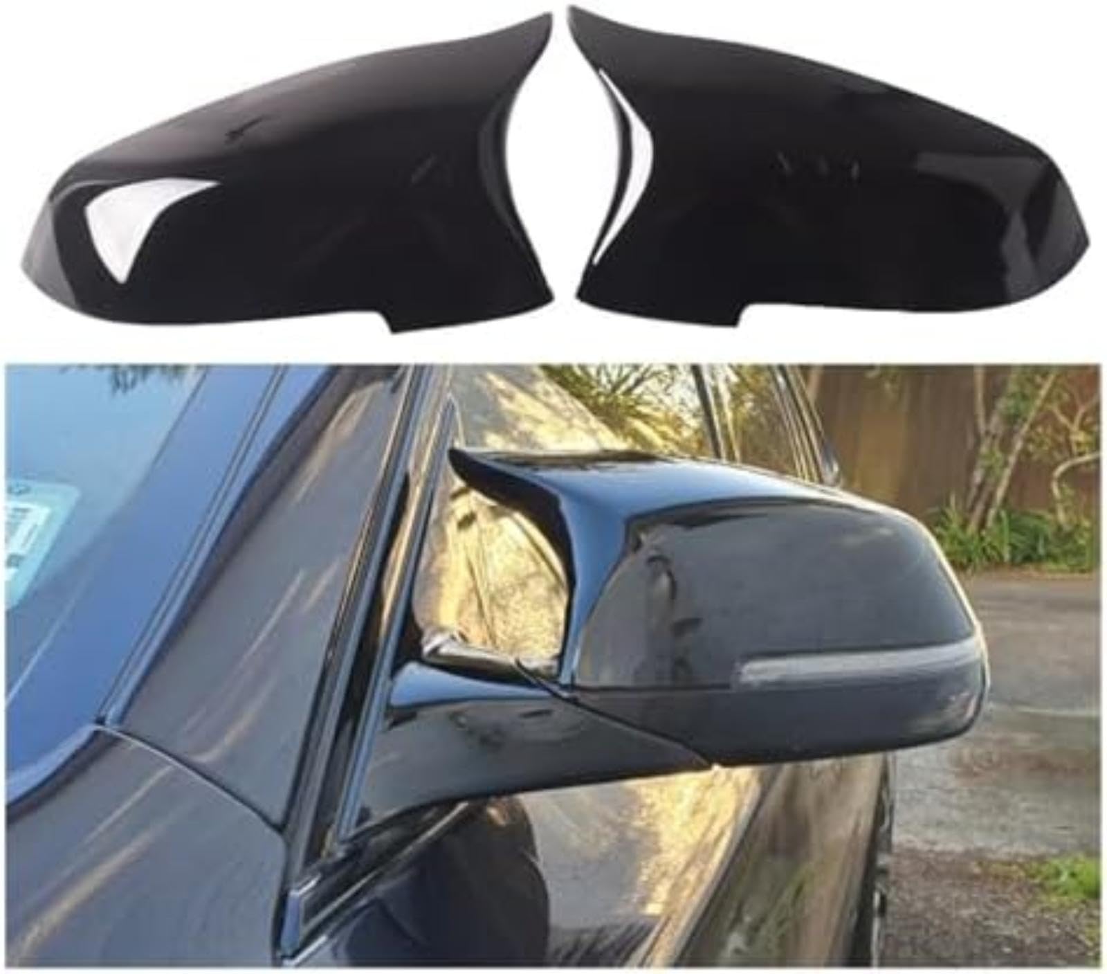 Osłona lusterka Cap, dla Bmw 5 6 7 serii F10 F18 F11 F06 F07 F12 F13 F01 2014-2016 1 para pokrowców na samochody boczne lusterko wsteczne Lusterko wsteczne roweru (Black) (Black)