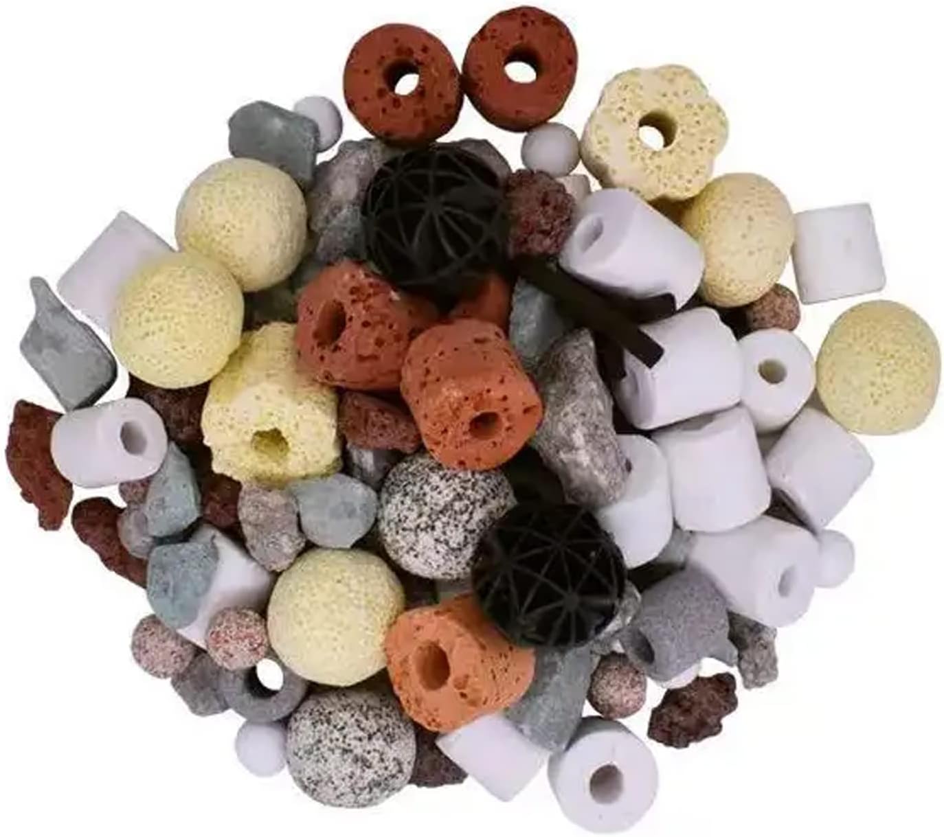 Uandhome Aquarium Filter Media, 12in1 Bio Balls Ceramic Rings Fish Tank