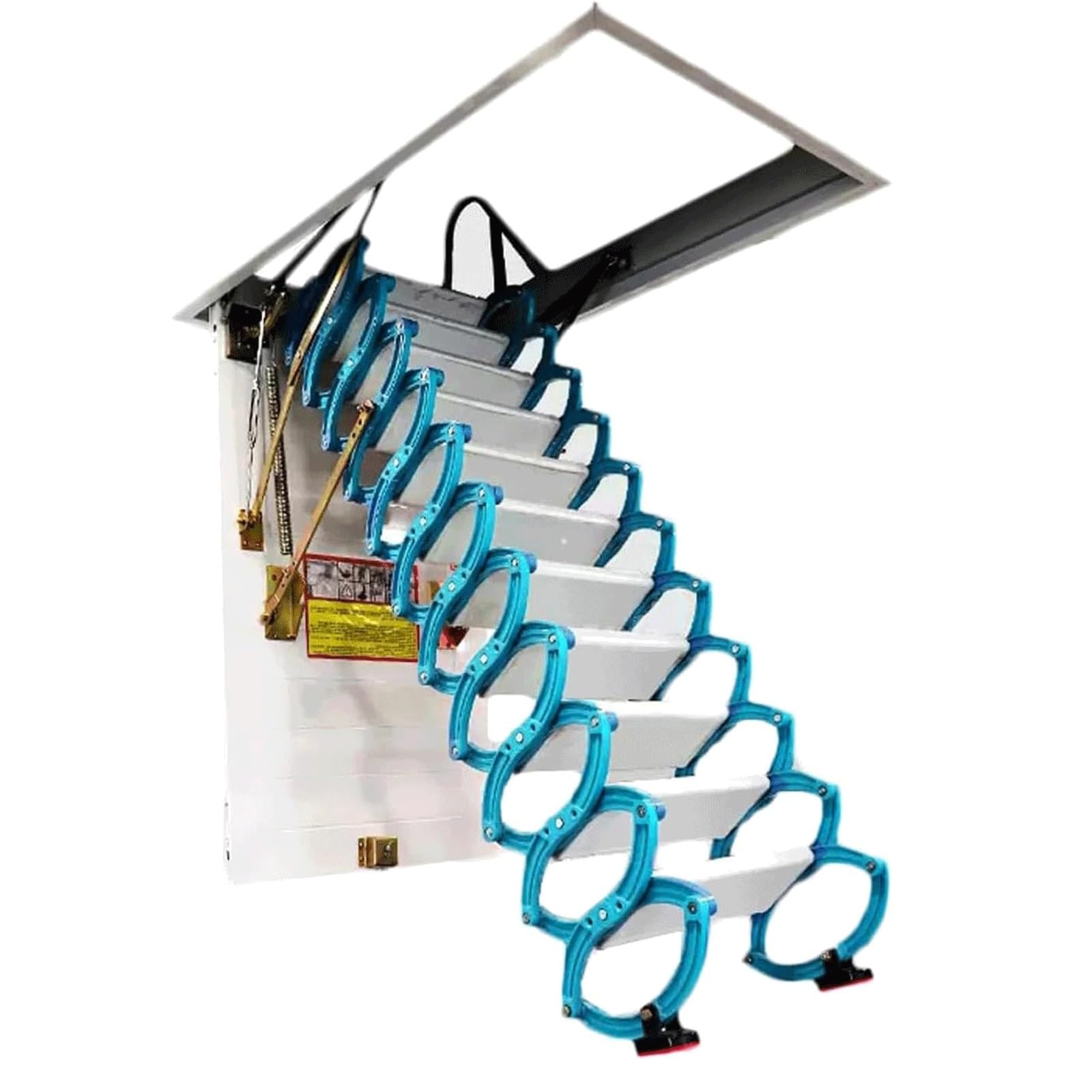 MUYRJLZX Electric Attic Ladder Carbon Steel Attic Ceiling Ladder Extension Attic Ladder Loft Ladder Ceiling Stairs Pull Down Folding Ladder(70 * 120cm)