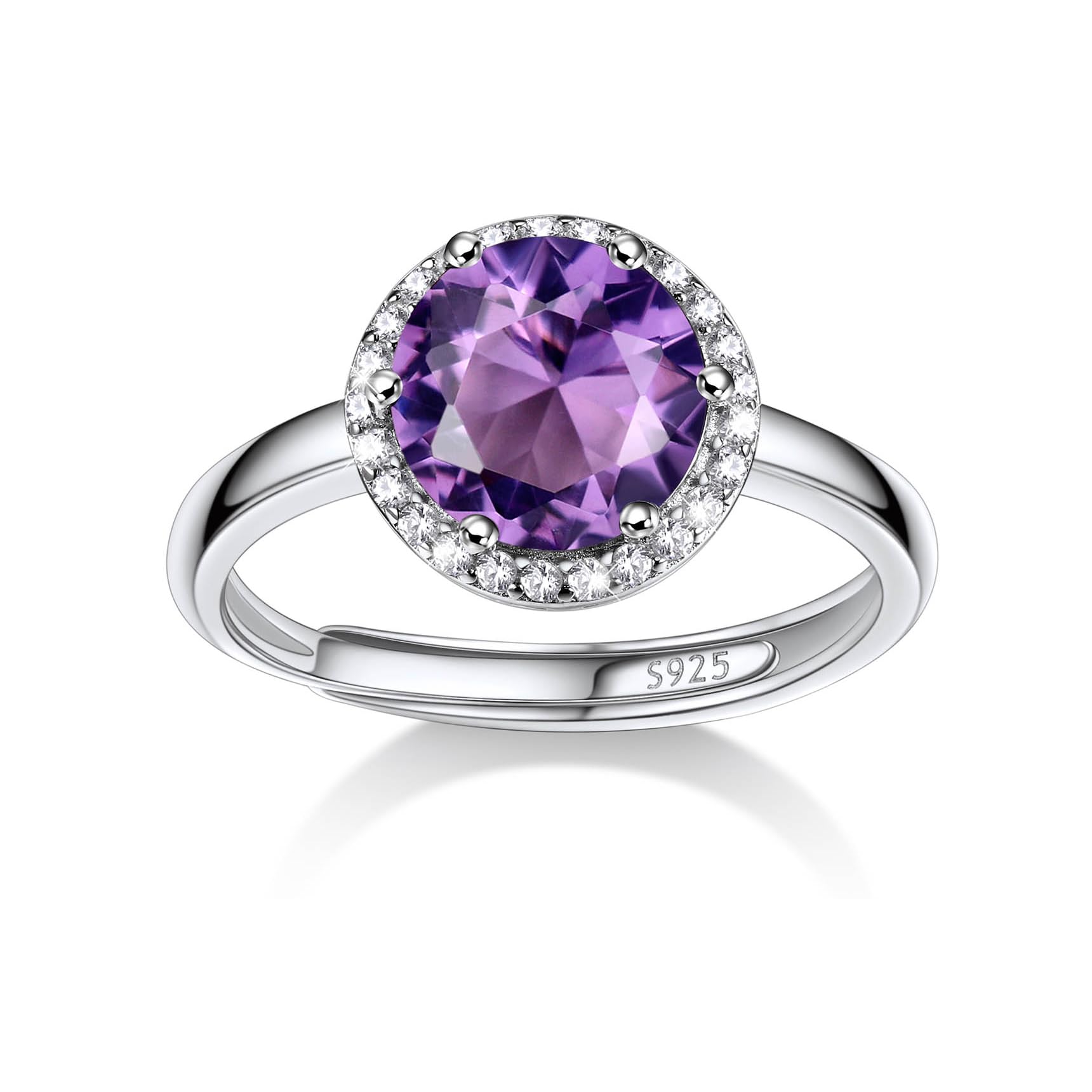 Bestyle Anello Donna Argento 925 Regolabile con Pietra Portafortuna 12 Mesi, Anello Argento 925 Donna per Ragazza Mamma, Confezione Regalo