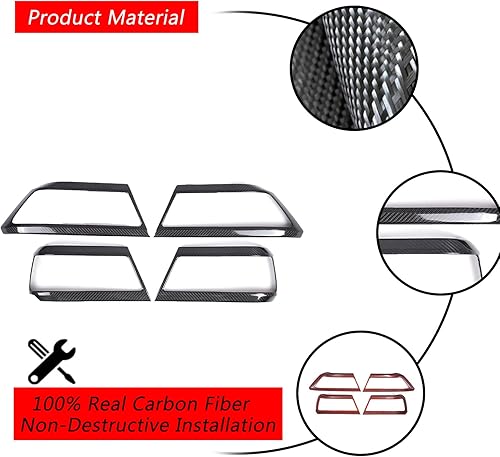 Miniatura 6 de YIWANG Cubierta de anillo de decoración de anillo de fibra de carbono 100% real para Land Rover Defender 110 2020-2025 accesorios de automóvil (para