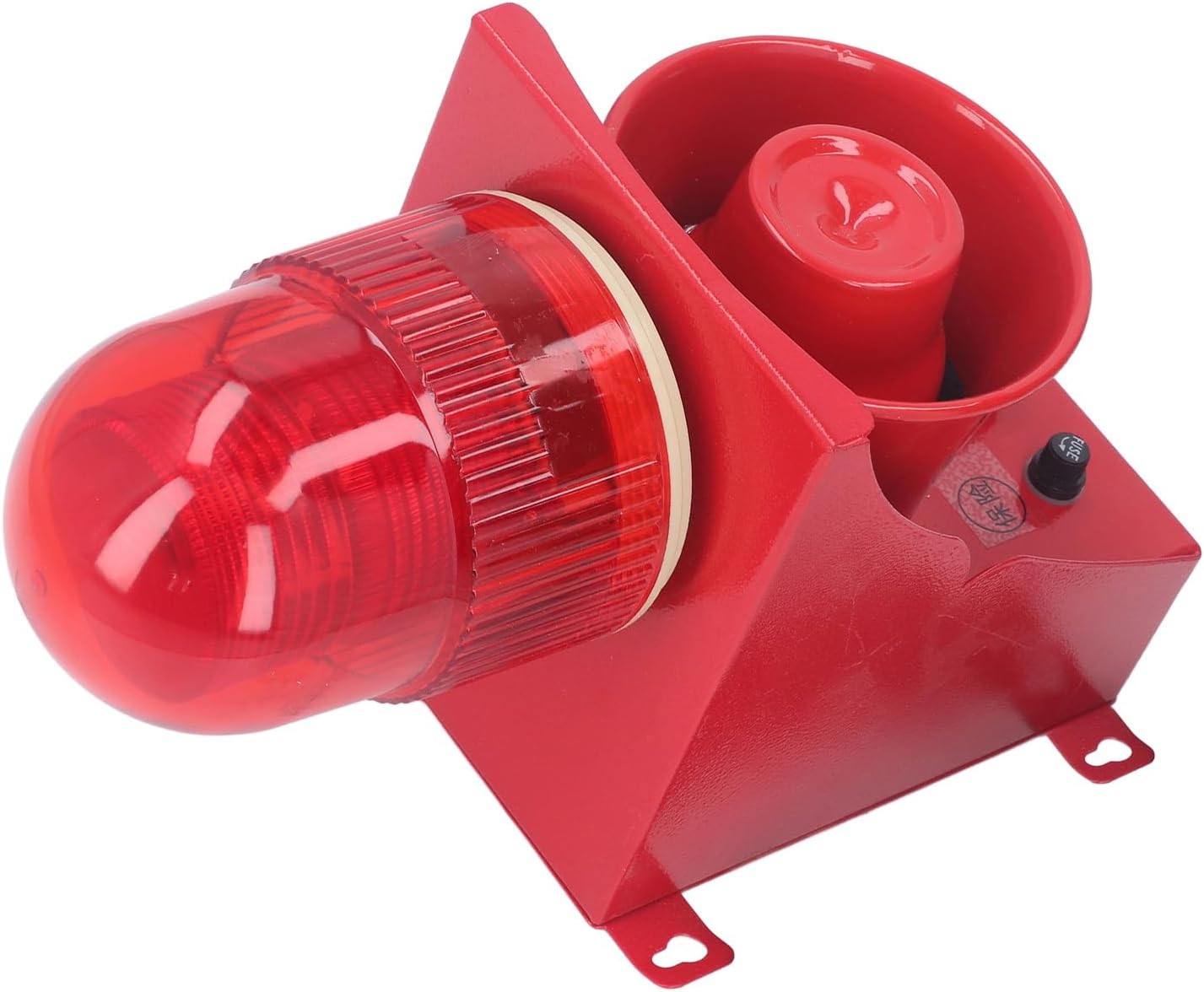 Fafeicy Industrial Siren Alarm 130dB AC 110V IP65 Sound and Light Alarm Horn with Adjustable Volume LED Strobe for Outdoor Indoor Emergency Warning (US Plug 110V)