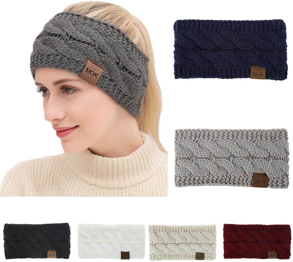 Headbands for Women,2DXuixsh Wide Headbands Knitted Turban Headband