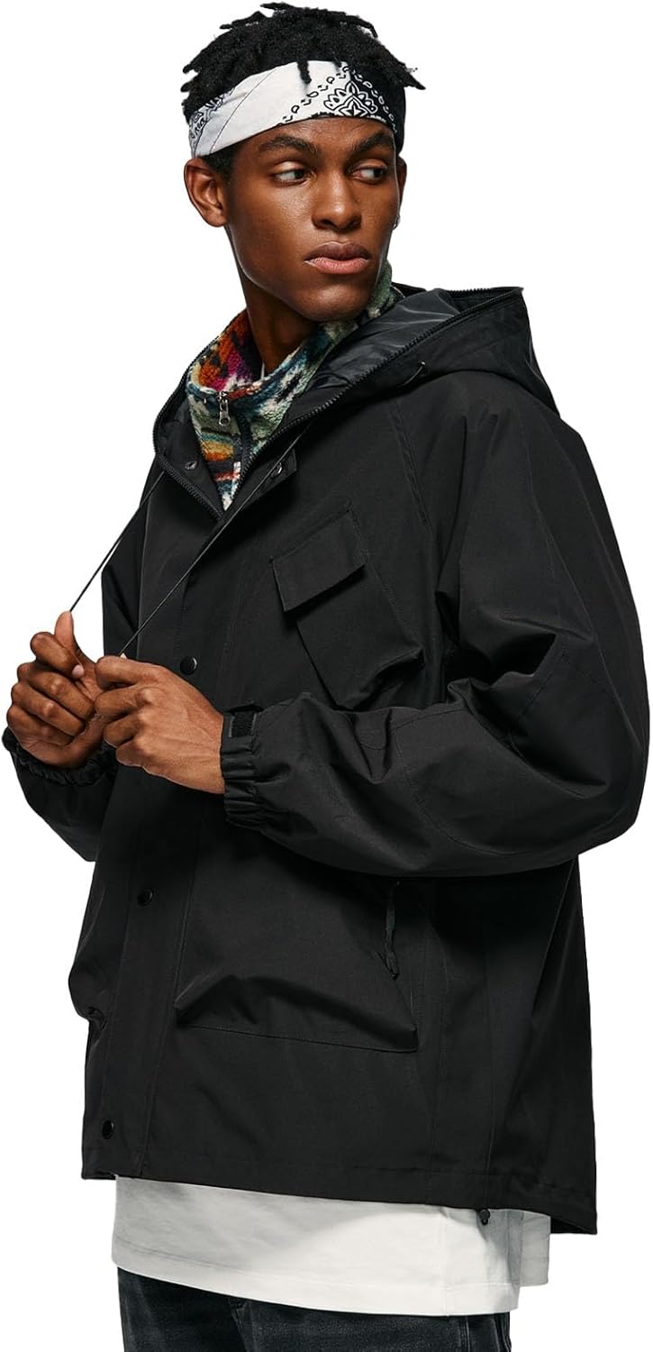 Men's SoftShell Jacket Lightweight Soft Shell Water proof Windproof Outdoor Hooded Zip Hiking Rain Coat Size S to 2XL