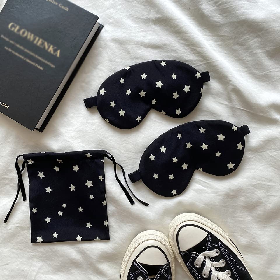 Máscaras para dormir Zero Eye Pressure Blackout pa Máscara de ojos con estampado de estrellas, protección for los ojos, seda pura, antifatiga