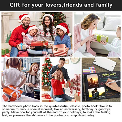 Evneed 11.5 X 8.5 Inch Scrapbook Photo Album,Wedding Guest Book Anniversary Memory Scrapbooking,Wedding Photo Album With Diy Accessories Kit For Craft Paper Diy,Xmas Gift,80 Pages (40 Sheets),Black #TOP7